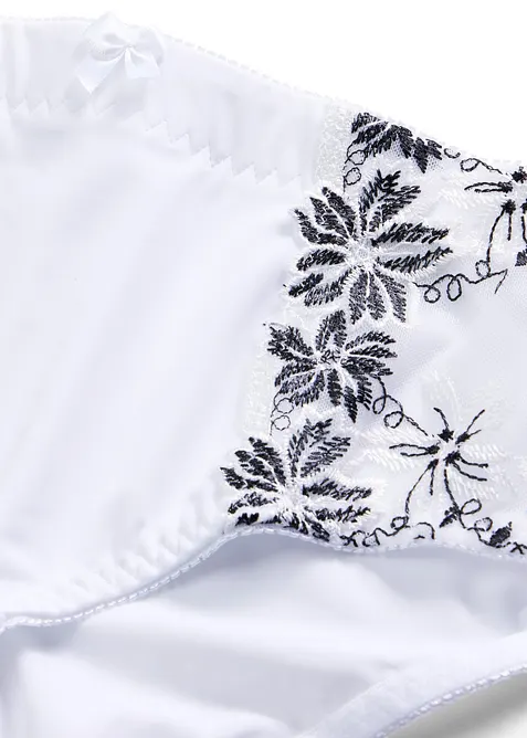 Formande trosa med broderi (2-pack), bonprix