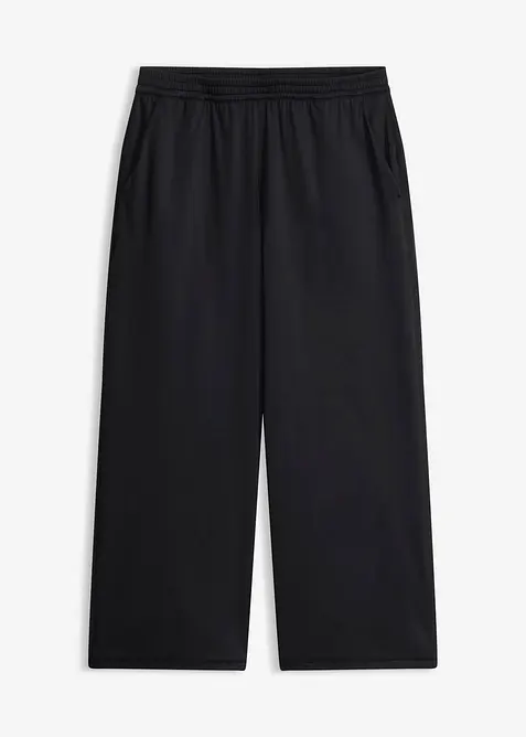 Bekv&auml;m sportbyxa i caprimodell med vida ben, bonprix