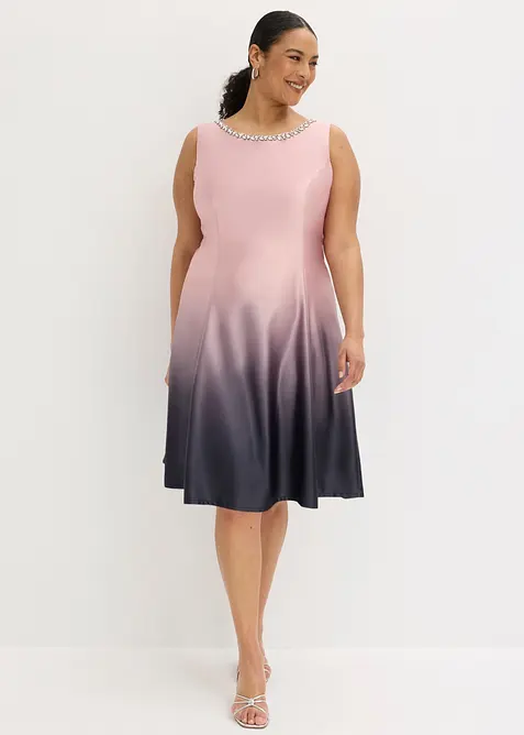 Minikl&auml;nning i glansig satin, bonprix