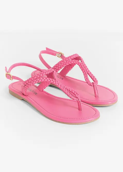 Flip flop-sandal med fl&auml;tade detaljer, bonprix