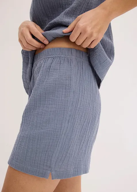 Muslinpyjamas med shorts och smala axelband, bonprix