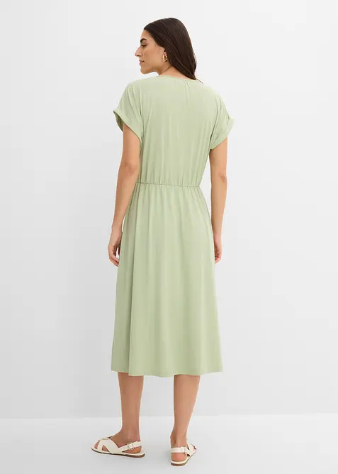 Jerseykl&auml;nning med &aring;tervunnen polyester och fint fall, bonprix