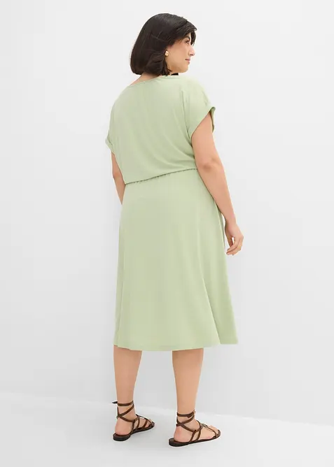 Jerseykl&auml;nning med &aring;tervunnen polyester och fint fall, bonprix