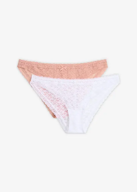 Minitrosa med mjuk spets (2-pack), bonprix
