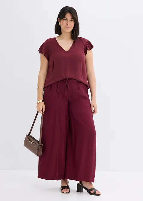 Blus med volanger, bonprix