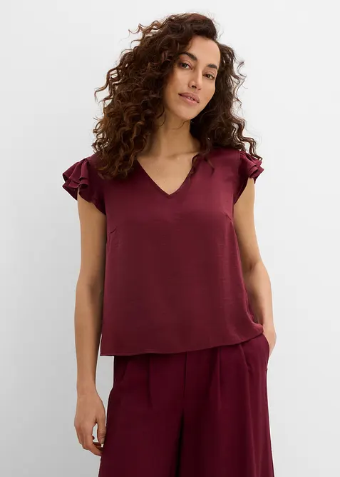 Blus med volanger, bonprix