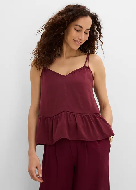 Linne av satin med mjukt fall, bonprix