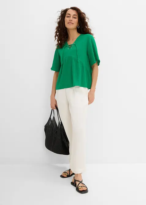 Blustopp av luftig muslin, bonprix