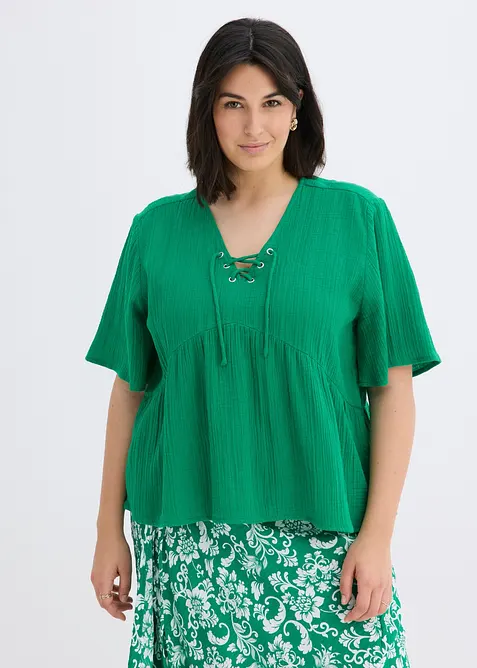 Blustopp av luftig muslin, bonprix