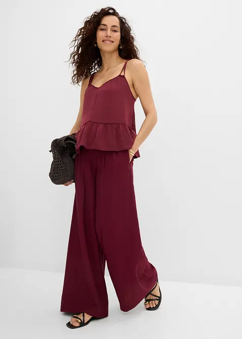 Linne av satin med mjukt fall, bonprix