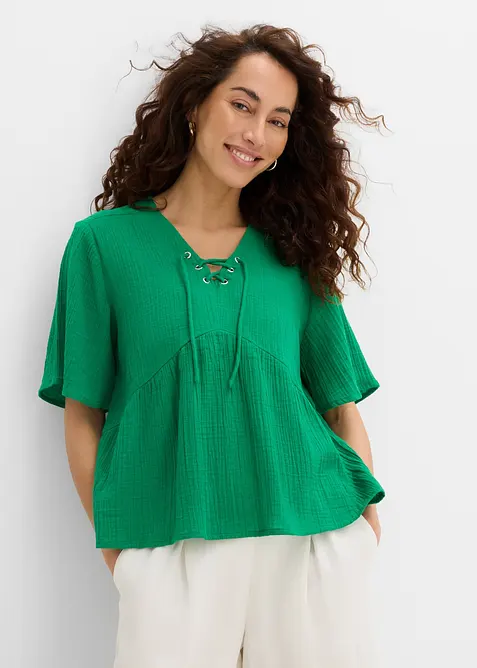 Blustopp av luftig muslin, bonprix