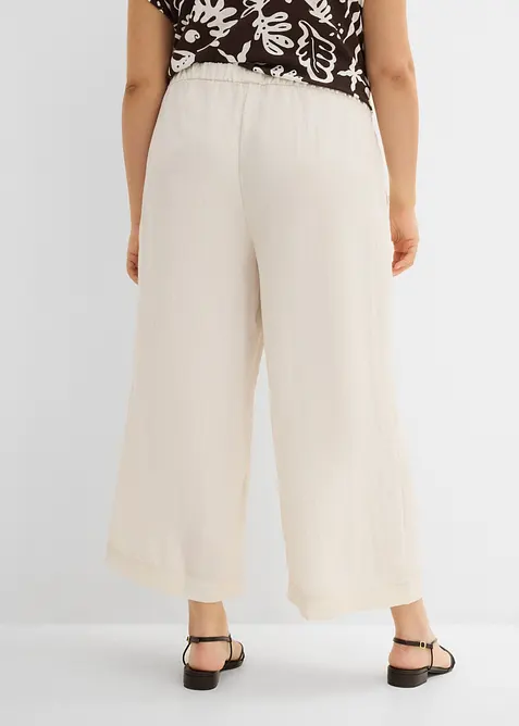 Culottebyxa med mjuk viskos, bonprix