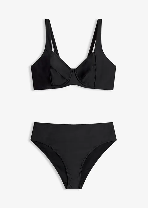 Minimizer-bikini och bikinibyxa med h&ouml;g midja och l&auml;tt formande effekt (2 delar), bonprix