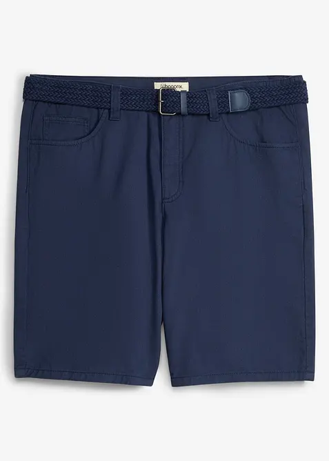 Stretchiga shorts med res&aring;rmidja och sk&auml;rp, Regular Fit, bonprix