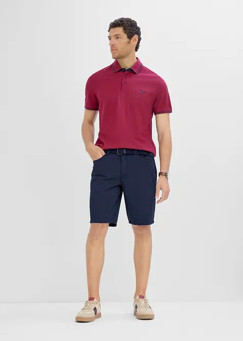 Stretchiga shorts med res&aring;rmidja och sk&auml;rp, Regular Fit, bonprix