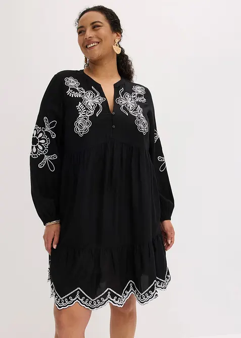 Tunikakl&auml;nning av mjuk viskos med broderi, bonprix
