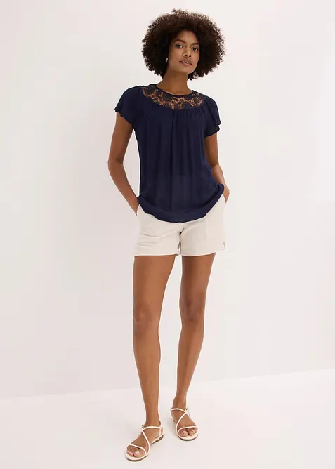 Blus av ren viskos, bonprix