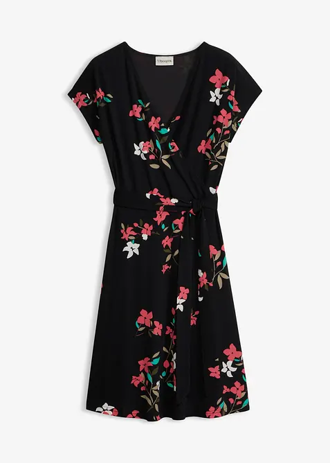 Jerseykl&auml;nning med omlottlook, bonprix