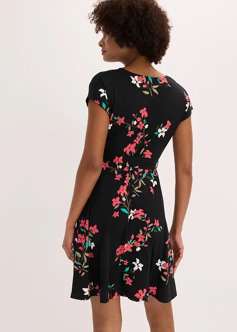 Jerseykl&auml;nning med omlottlook, bonprix