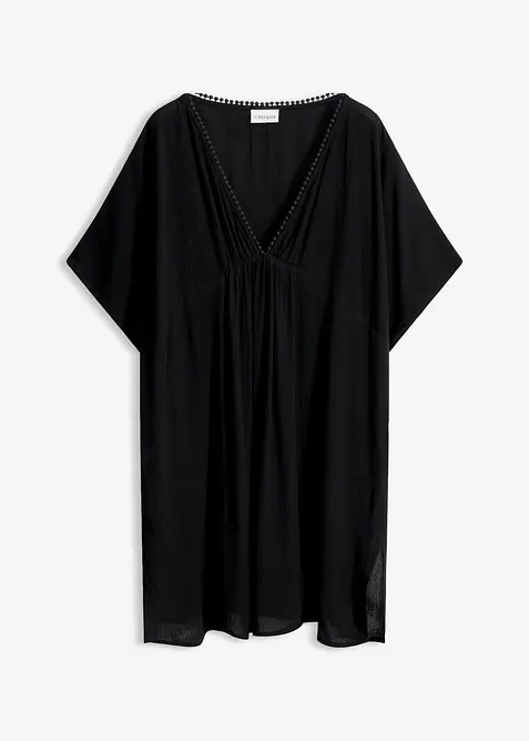 Strandtunika i krinklat material med struktur, bonprix