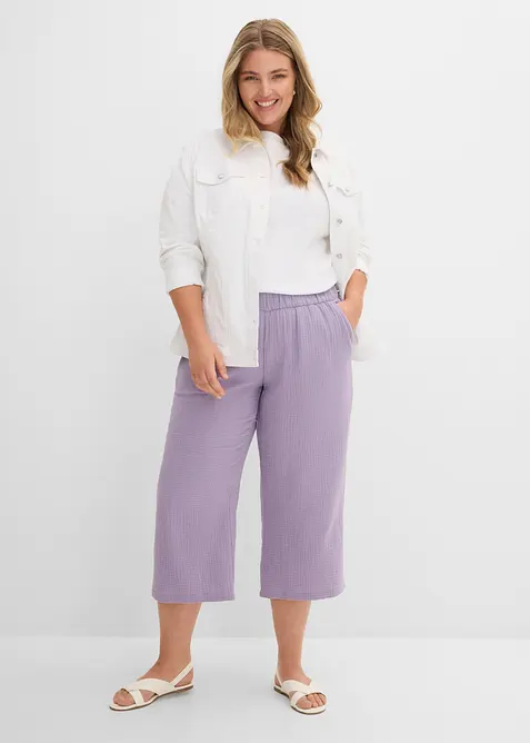 Marlenebyxa i bomullsmuslin, bonprix