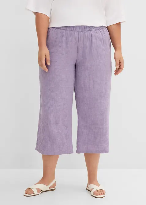 Marlenebyxa i bomullsmuslin, bonprix