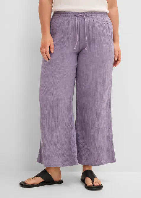 Palazzobyxa i luftig muslin, bonprix