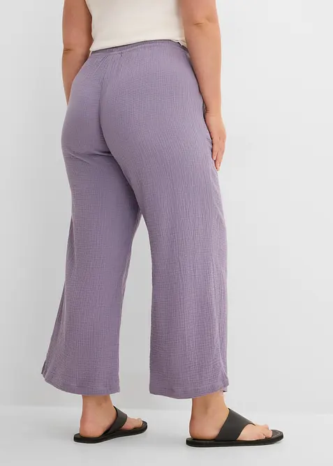 Palazzobyxa i luftig muslin, bonprix