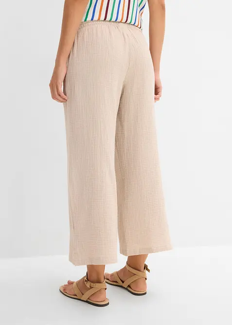 Palazzobyxa i luftig muslin, bonprix