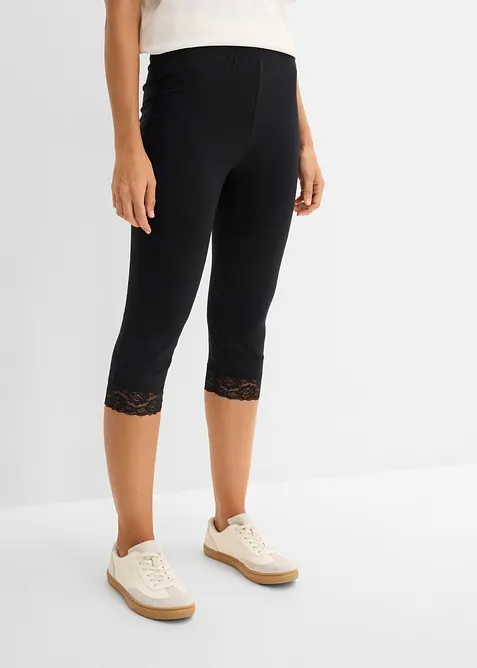 Caprileggings med spetsdetalj, bonprix