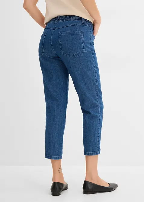 Jeans med bekv&auml;m medelh&ouml;g midja (2-pack), raka ben, bonprix