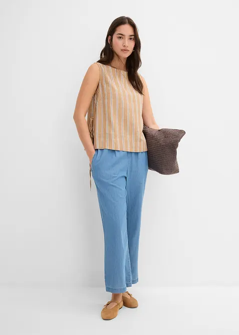 Wide Leg Jeans, High Waist, cropped, bonprix
