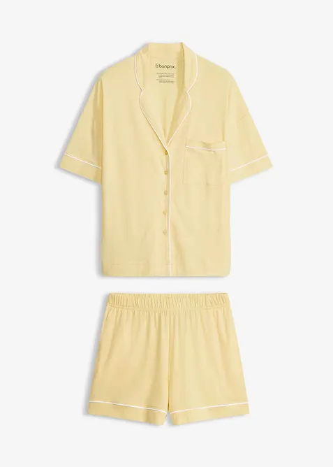 Pyjamas med shorts, i mjuk viskosmix, bonprix