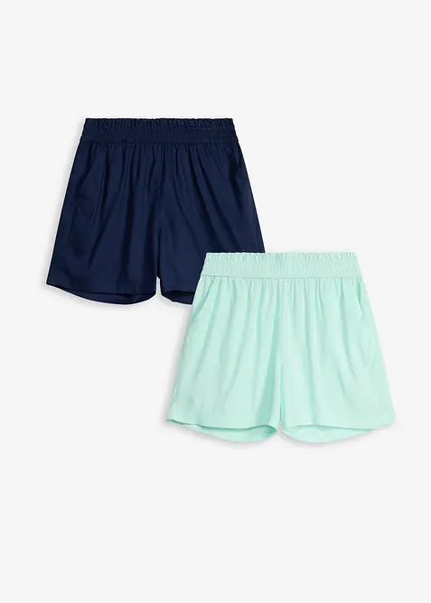 Dra p&aring;-shorts i mjuk viskos (2-pack), bonprix