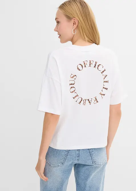 T-shirt i oversizemodell av ekologisk bomull, bonprix
