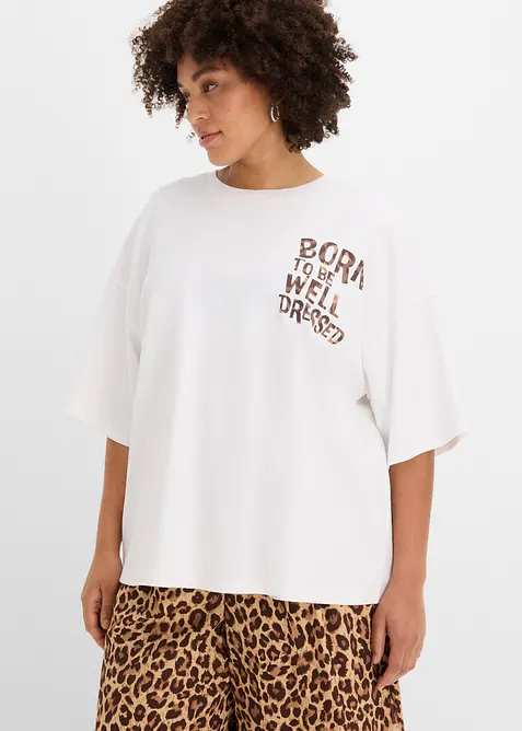 T-shirt i oversizemodell av ekologisk bomull, bonprix