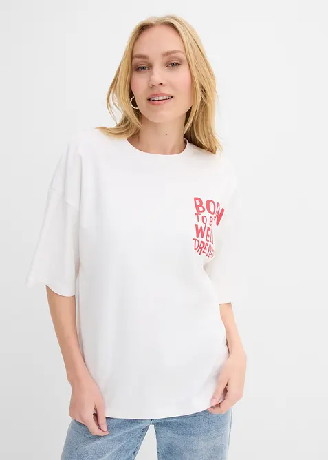 Oversizetopp av ekologisk bomull, bonprix