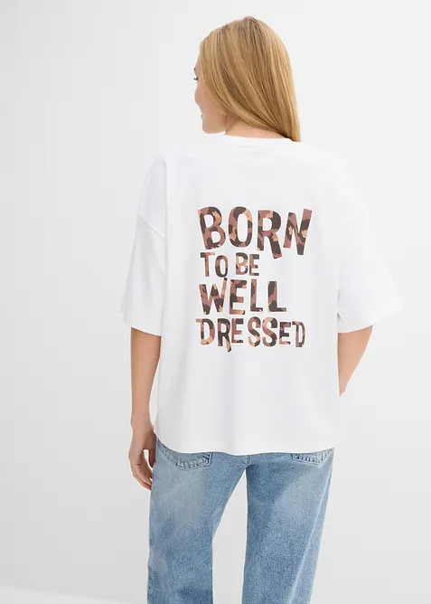 T-shirt i oversizemodell av ekologisk bomull, bonprix