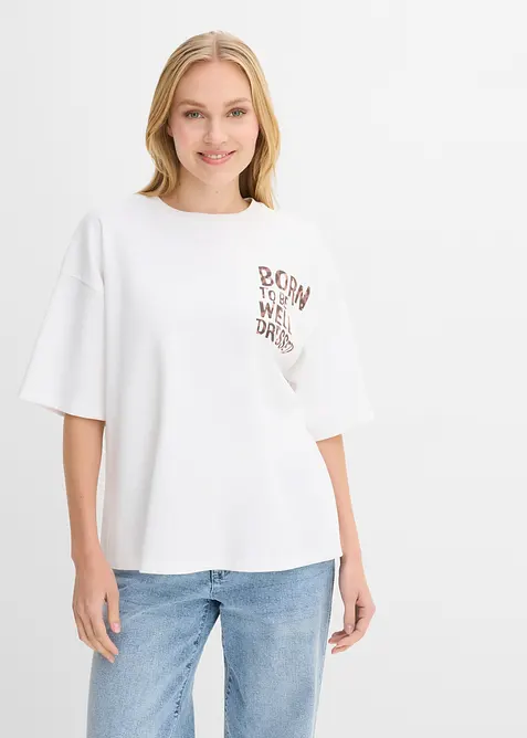 T-shirt i oversizemodell av ekologisk bomull, bonprix