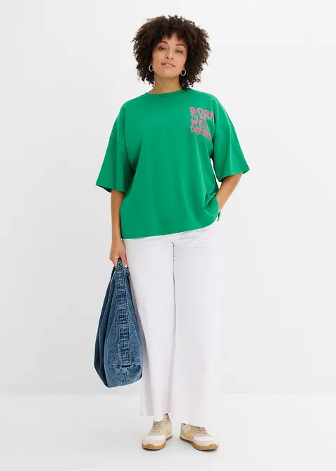 T-shirt i oversizemodell av ekologisk bomull, bonprix