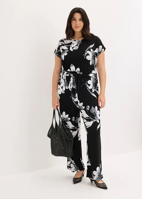 Jumpsuit med palmm&ouml;nster, bonprix