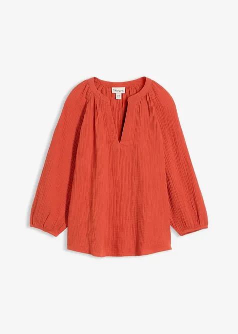Muslinblus i oversizemodell av bomull, bonprix