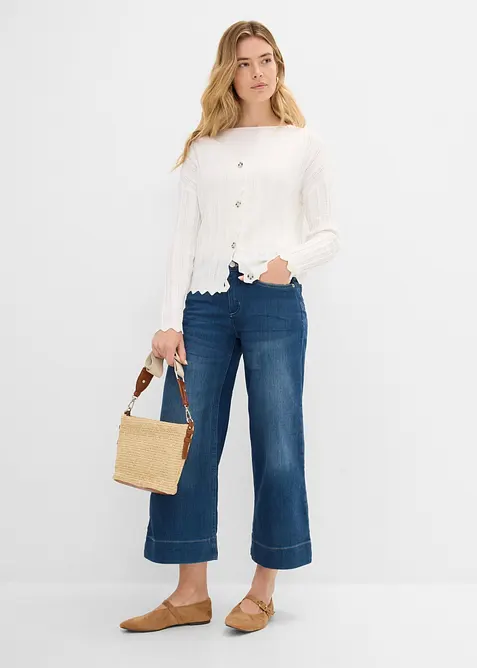Extra mjuka jeansculotter, bonprix