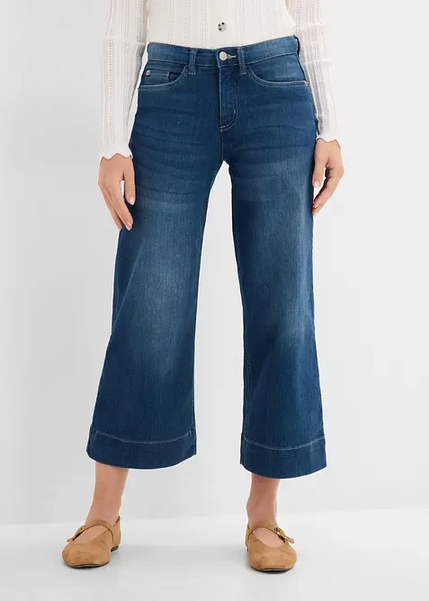 Extra mjuka jeansculotter, bonprix