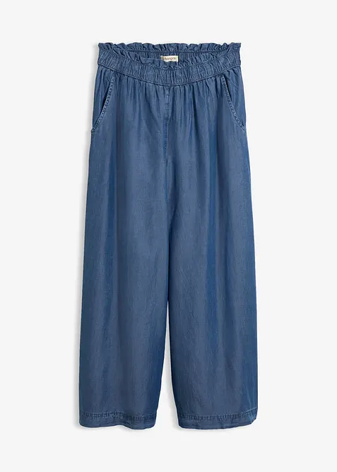 F&ouml;ljsamma palazzojeans med slits i sidan, 7/8-l&auml;ngd, bonprix