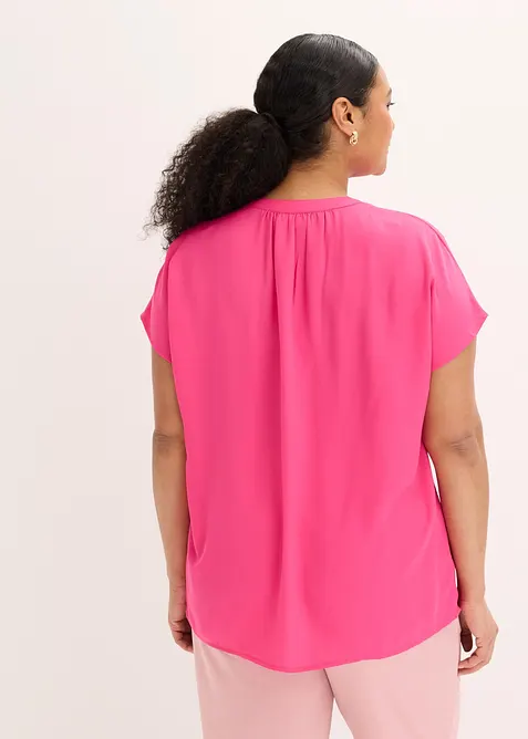 Kort&auml;rmad blus med dold knappsl&aring;, bonprix