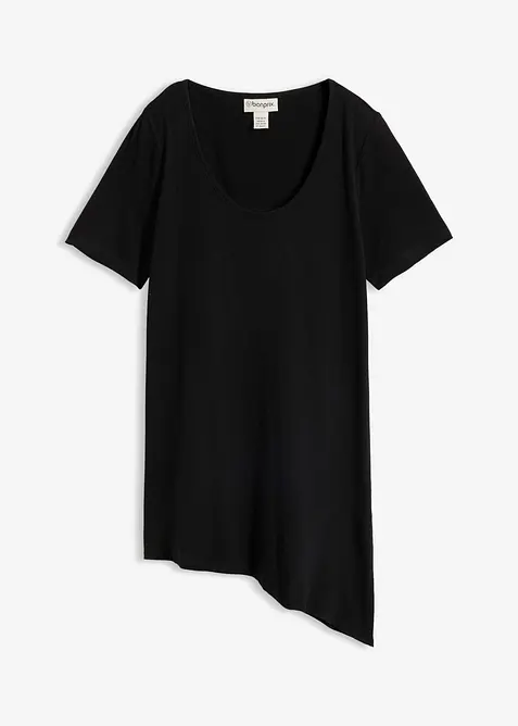 Asymmetrisk l&aring;ng topp i bomull och viskos, bonprix