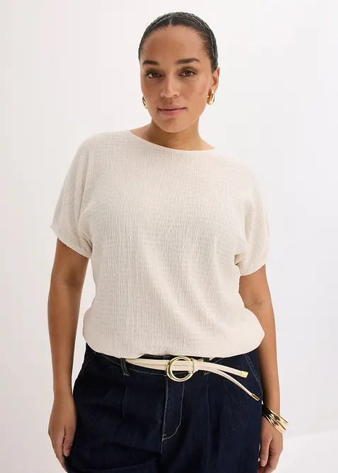 T-shirt i material med struktur, bonprix