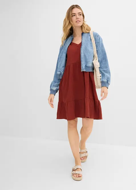 Oversized kl&auml;nning i bomullsmuslin, bonprix