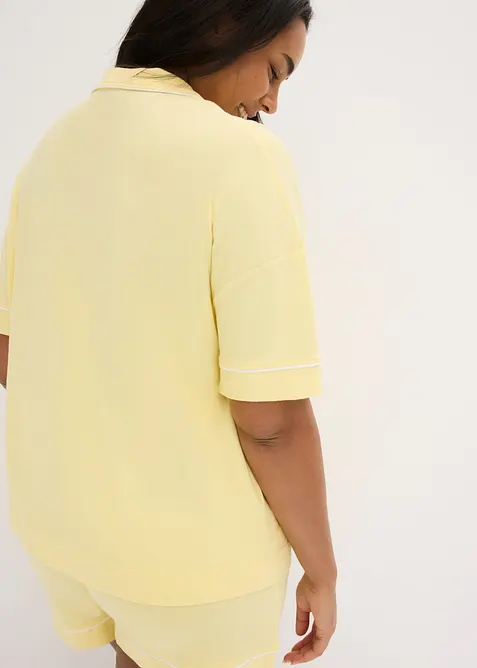 Pyjamas med shorts, i mjuk viskosmix, bonprix